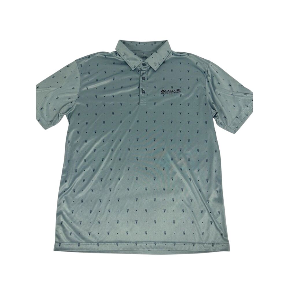 Swannies Polo Garland‎ Lodge Golf Resort Blue Shuttlecock Print Men’s Large